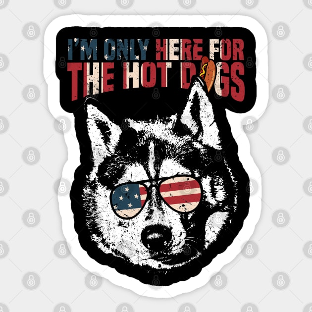 Husky Shirt Funny 4th of July Pup Tee Sticker by Madfido